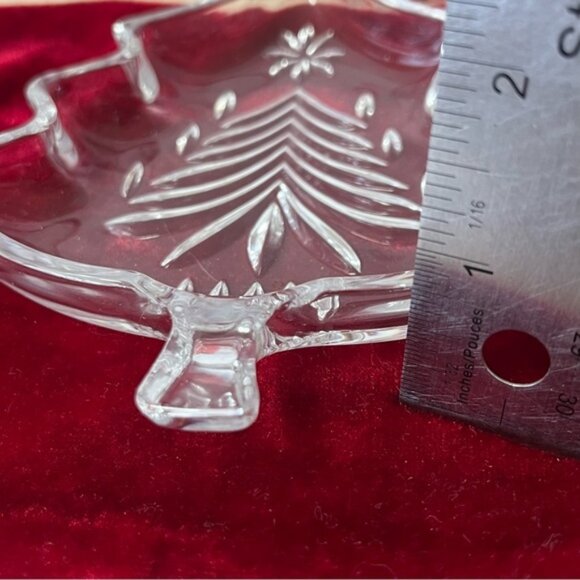 NIB Mikasa Yuletide Tree Clear Small Candy Sweets Dish Plates Set of 3 - Picture 10 of 10